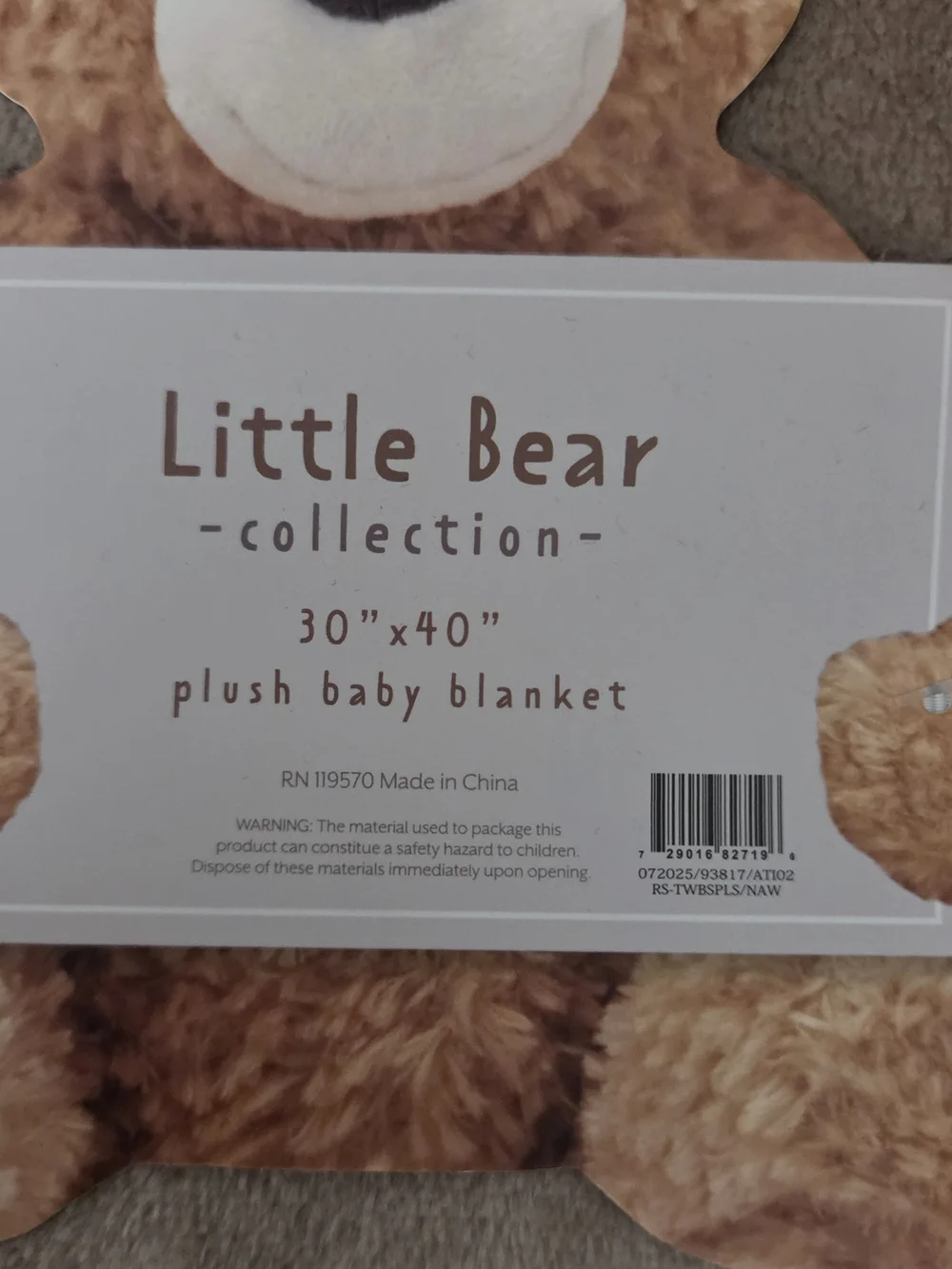 Little Bear Baby Blanket - 